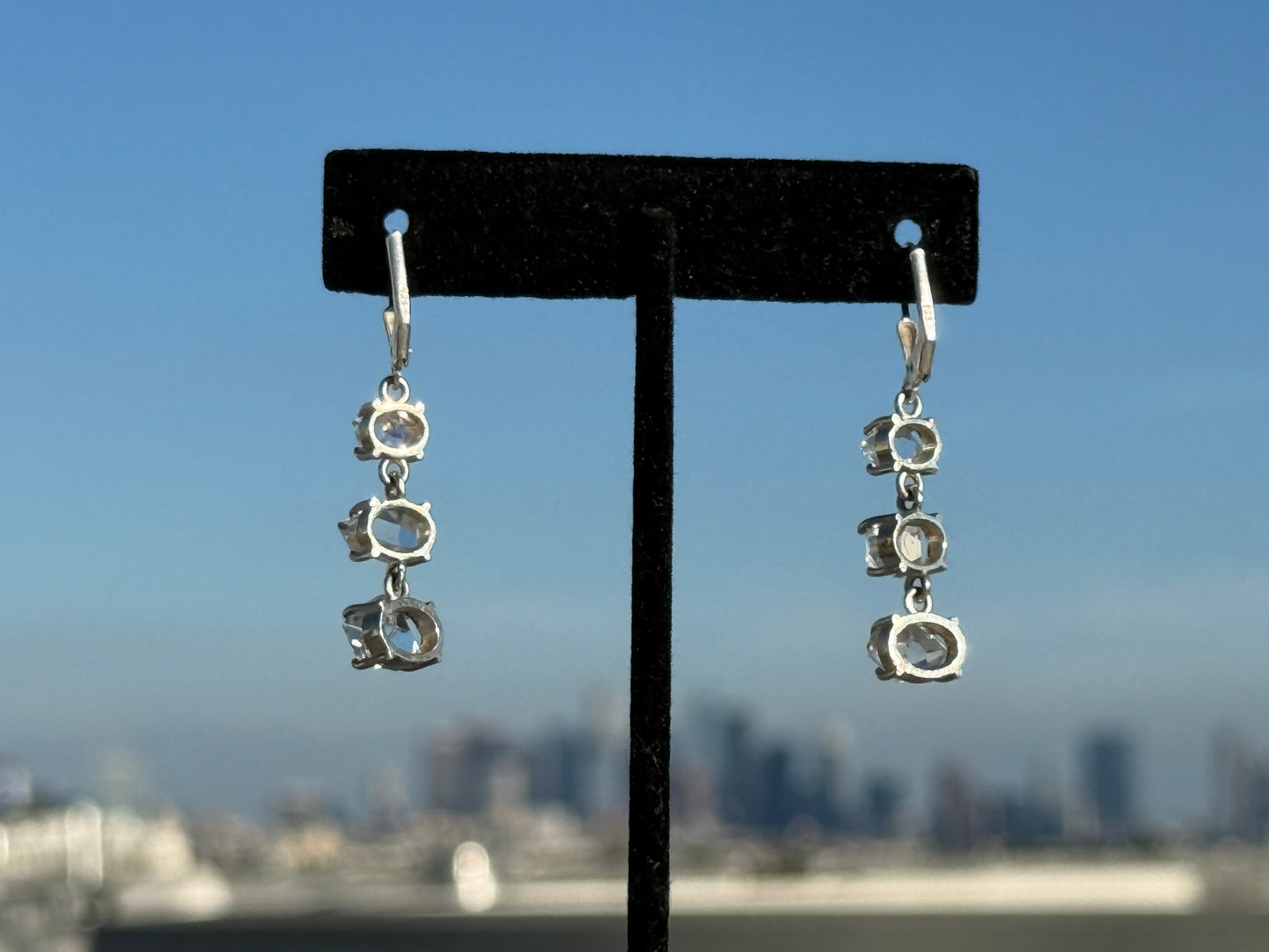 Herkimer Diamond 3-Tier Chandelier Leverback Earrings