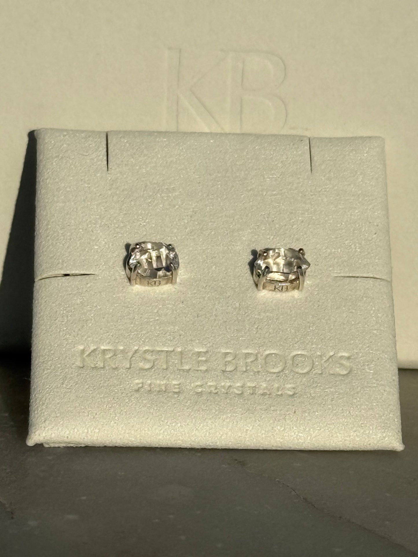 Large Herkimer Diamond Studs in Sterling Silver