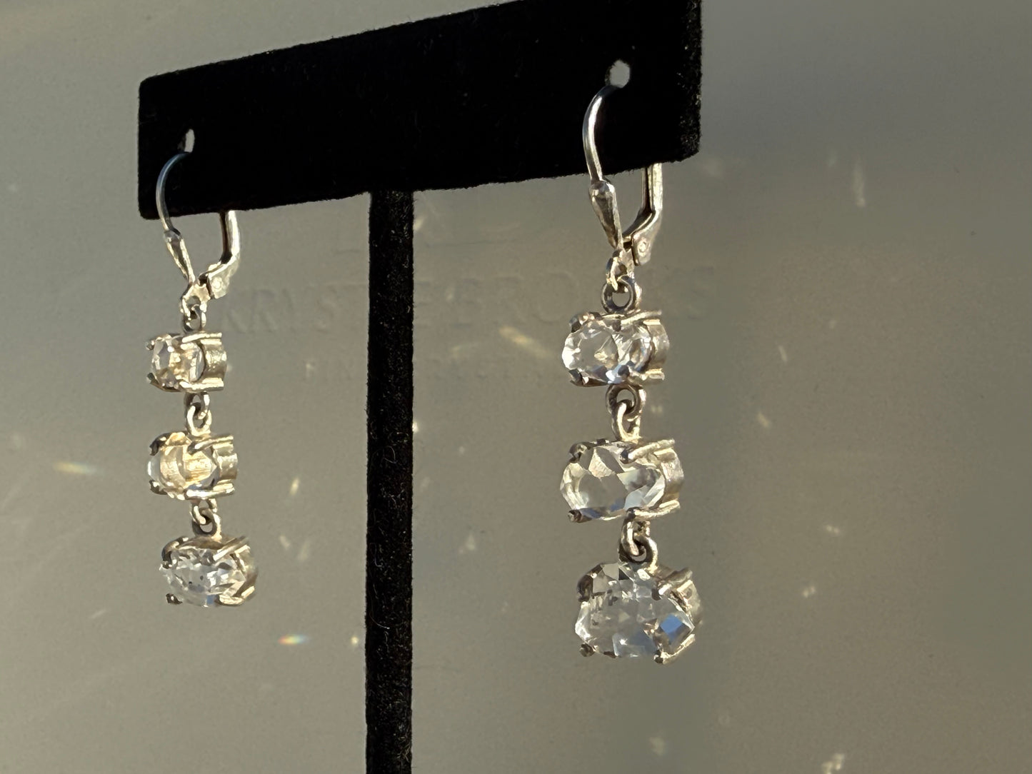 Herkimer Diamond 3-Tier Chandelier Leverback Earrings