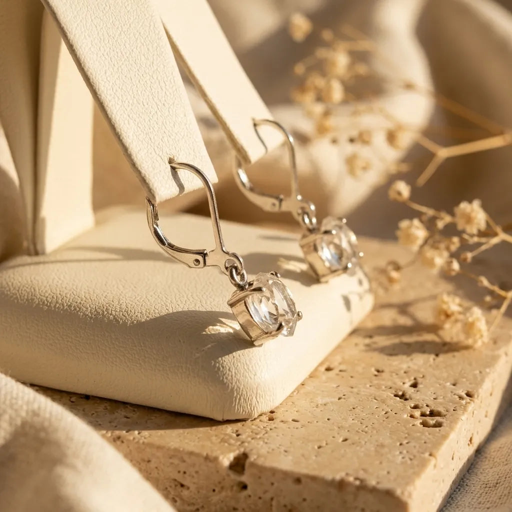 Silver Drop Earrings Secondary image