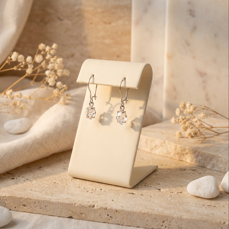 Silver Drop Earrings Secondary image