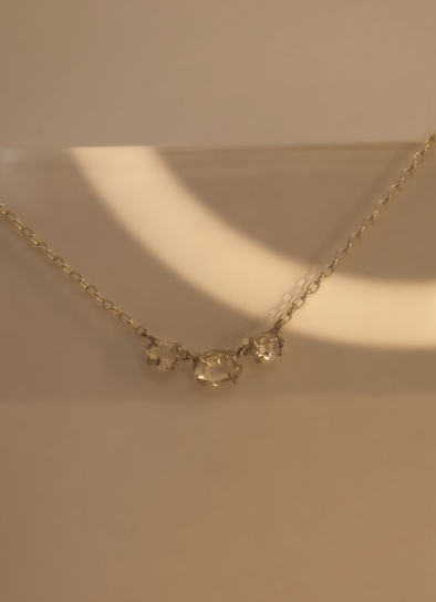 3 Stone Silver Necklace Main image