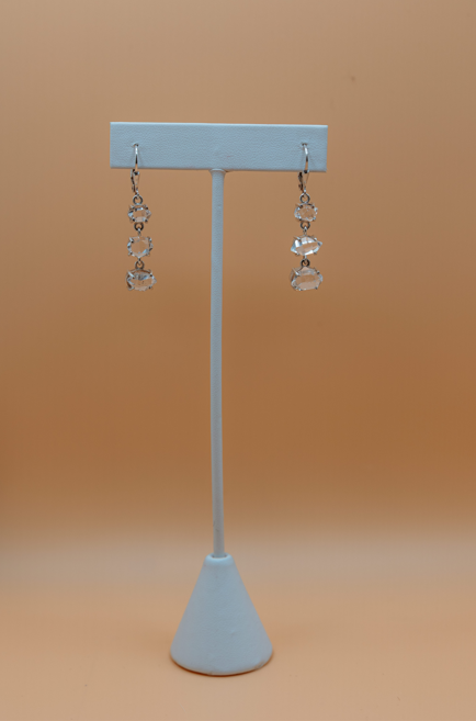 3-Tier Chandelier Leverback Earrings Silver