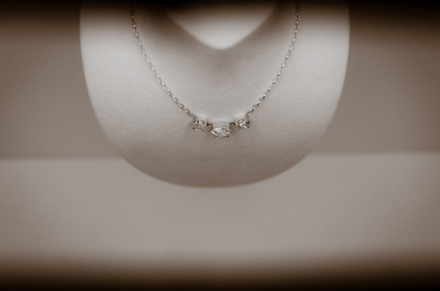 3 Stone Silver Necklace