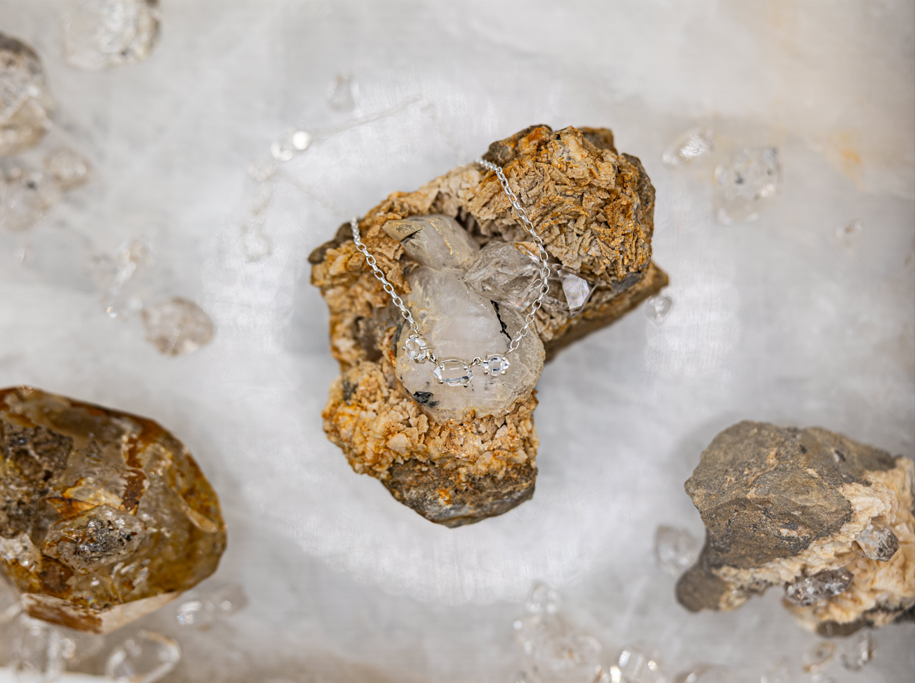 3 Stone Silver Necklace