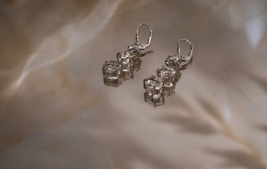 3-Tier Chandelier Leverback Earrings Silver Main image