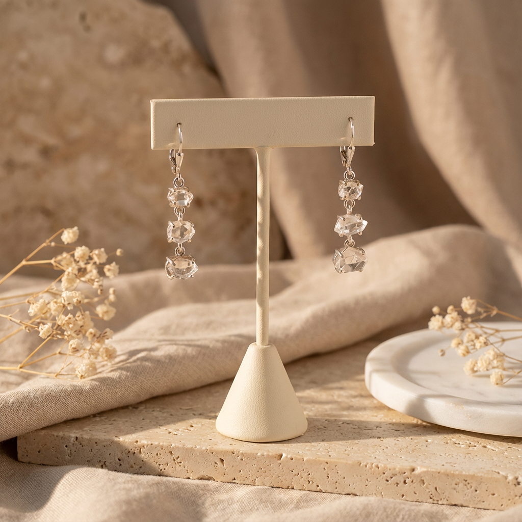 3-Tier Chandelier Leverback Earrings Silver