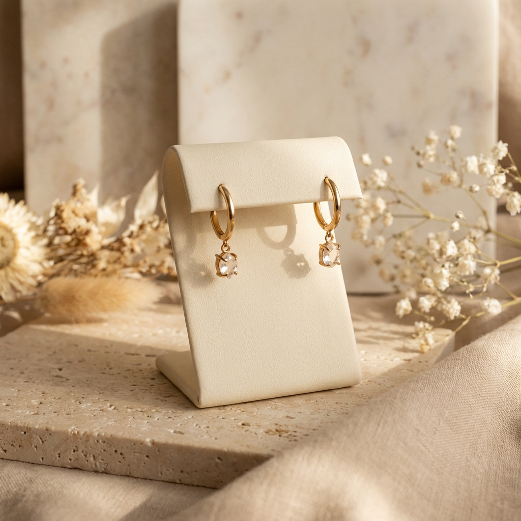 Huggie Earrings 14K Gold Overlay