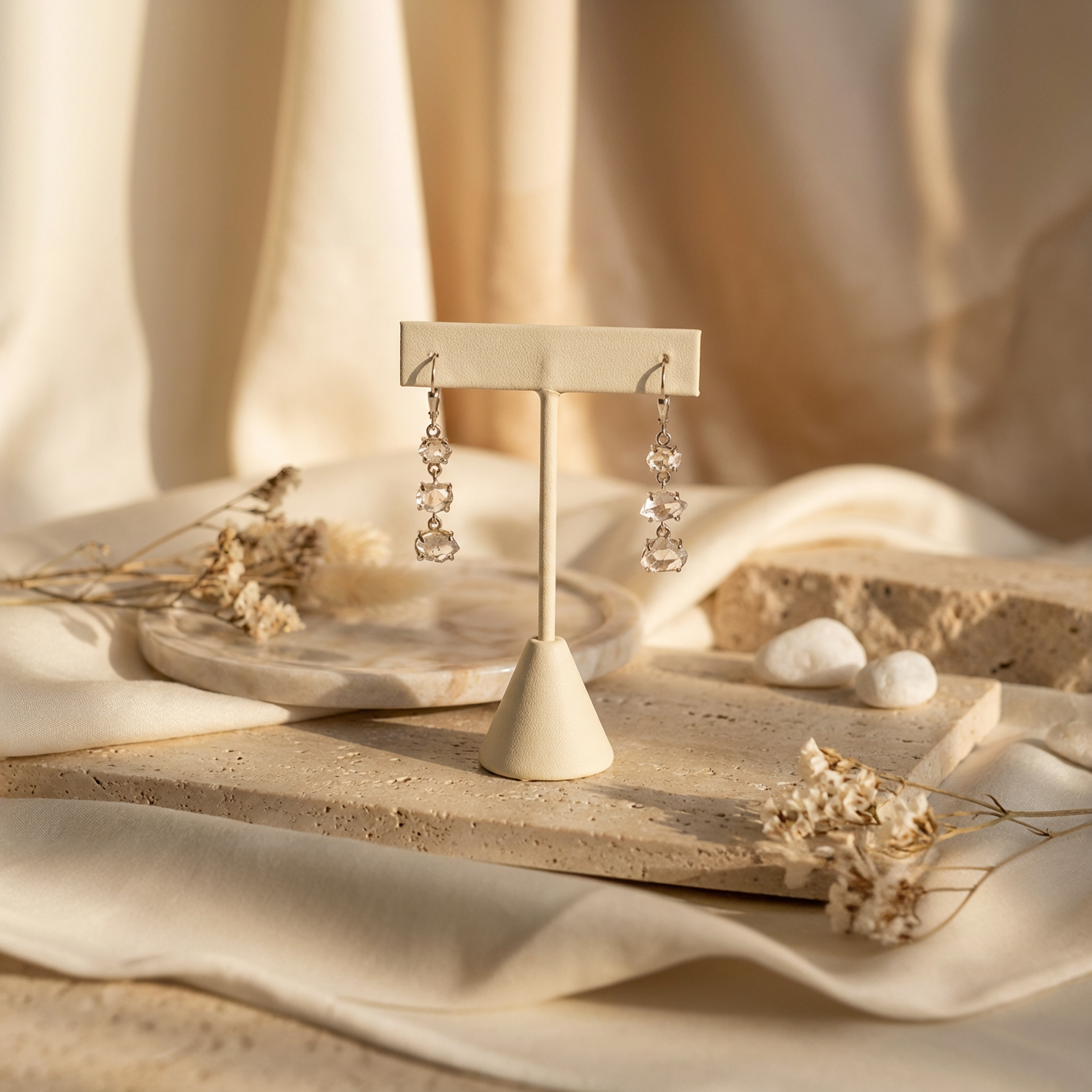 3-Tier Chandelier Leverback Earrings Silver Main image